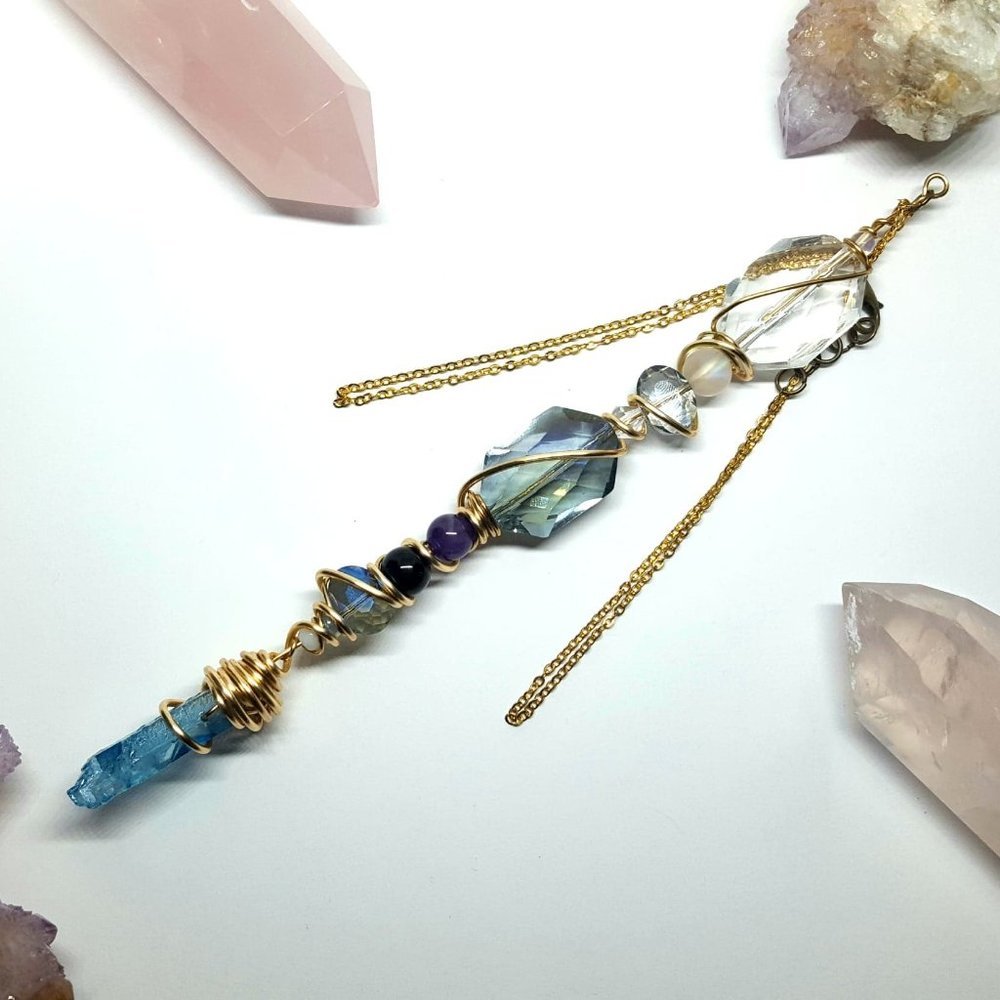 Blue Aura Crystal Wand - Picture 2 of 10